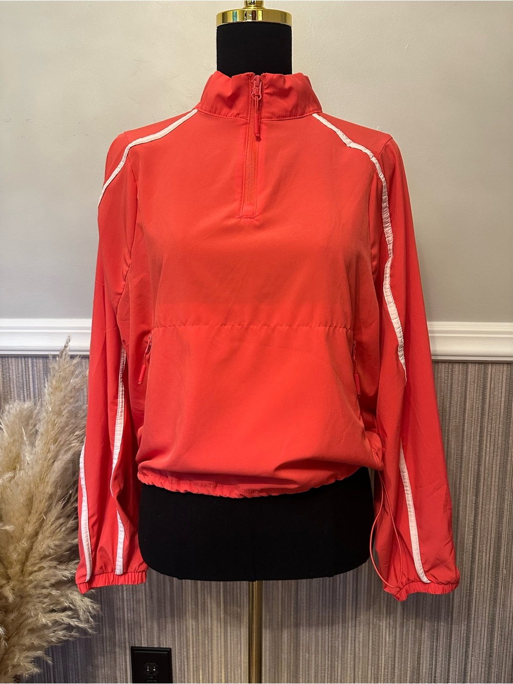 LABJOY Coral Half Zip Pullover Windbreaker Athletic Jacket Large